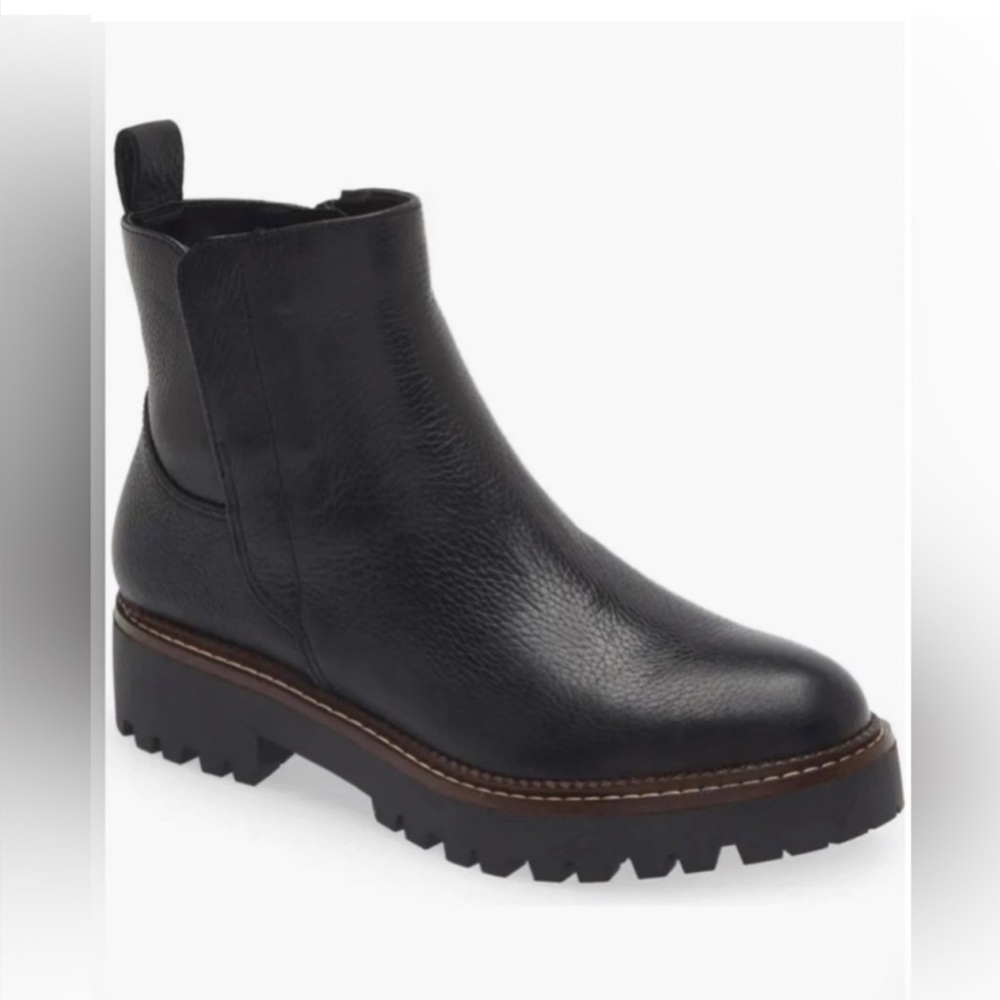 Nordstrom Black Chelsea Ankle Boots with Rugged Sole